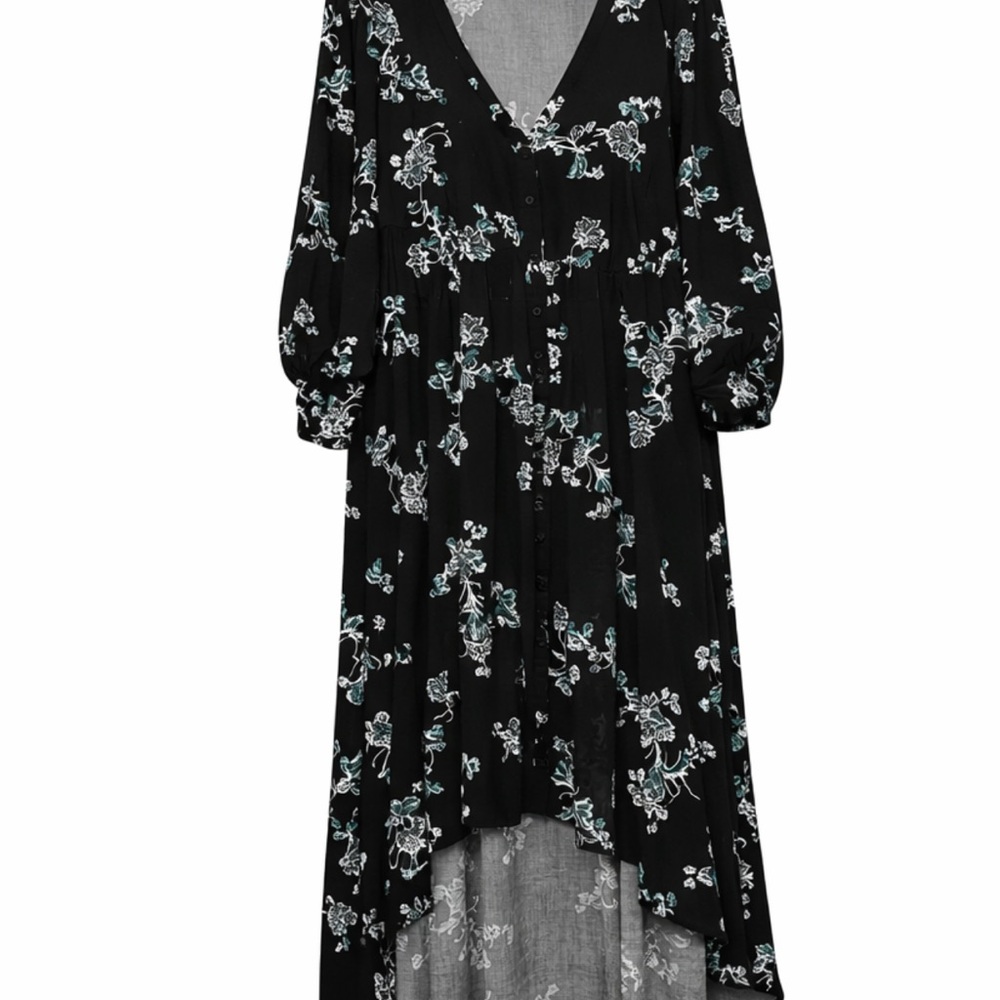 Torrid Black Floral High Low Dress
